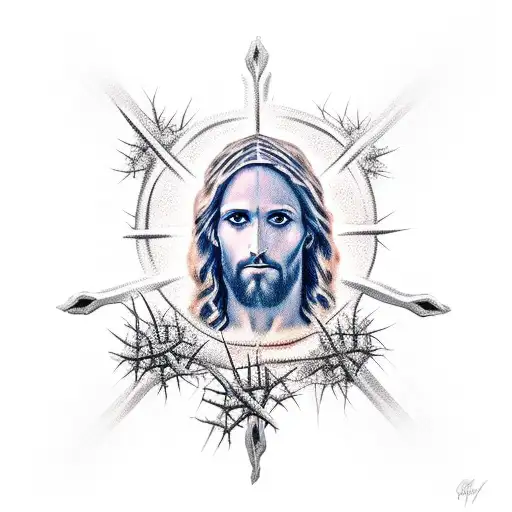Jesus Cross With Crown Of Thorns