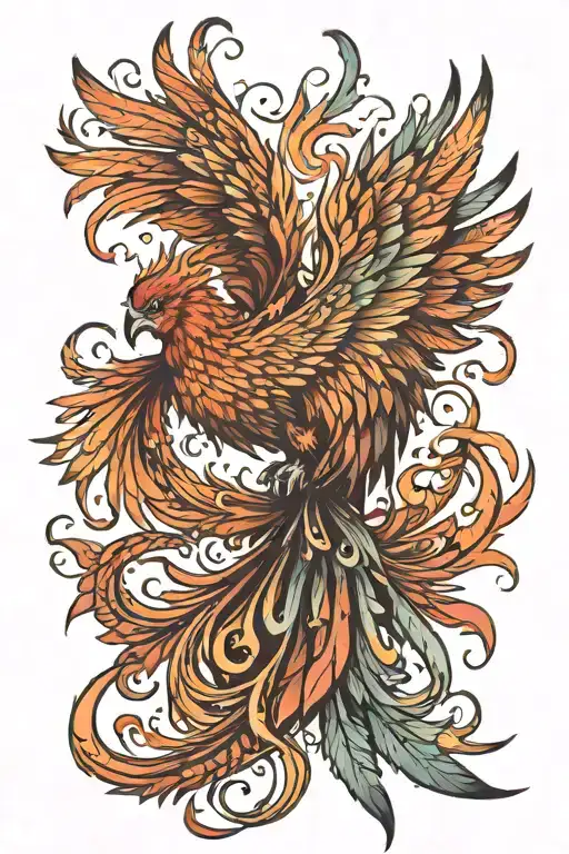 Phoenix Rising Phoenix Wings Spread Bright