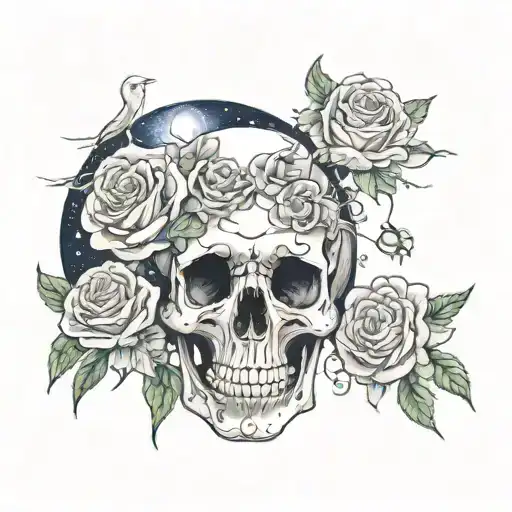 Space With Skeletons And Roses