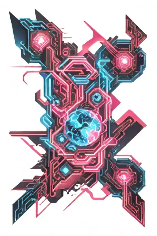 Pink And Blue Abstract Neon Lights