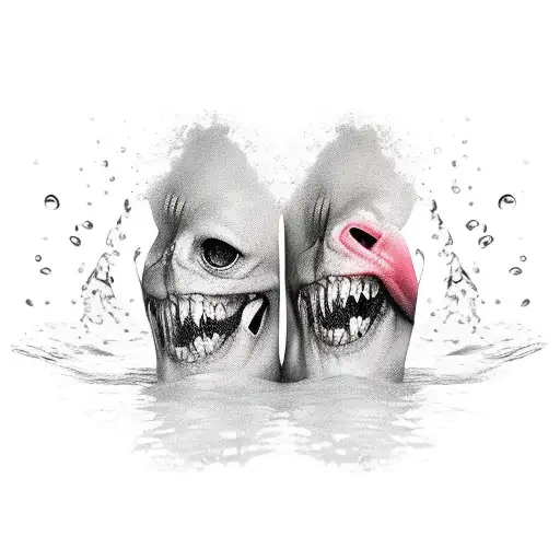 Two Pices Half In Water