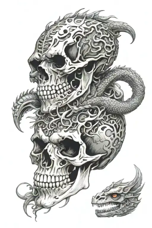 Skull And Dragon Emerging