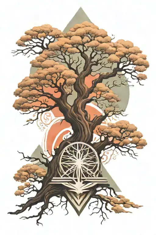 Myah Symbol Incorporating Elements Like Trees