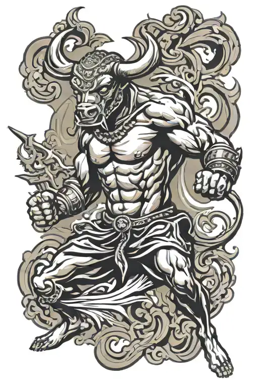 Muay Thai Taurus Bull Charging