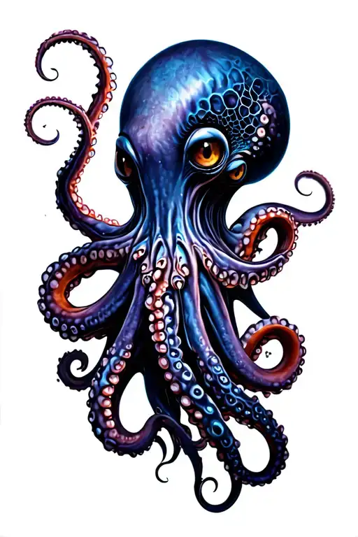 Back Siren Facing Octopus Tentacles