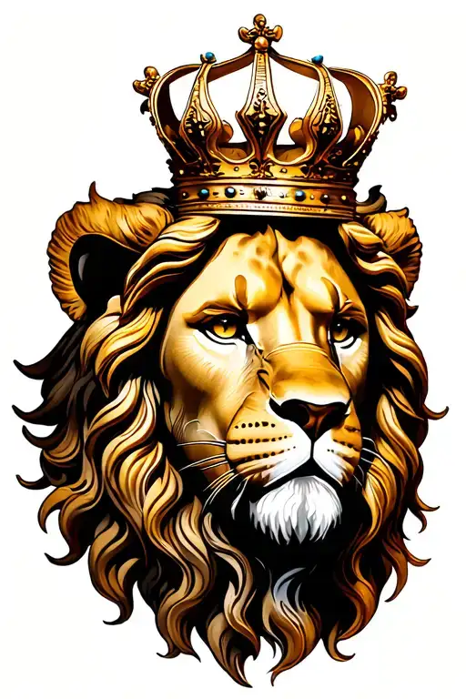 Jesus Lion Face Wearing Crown