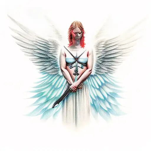 The Angel Of Justice With Open Eyes And Unequal Scales