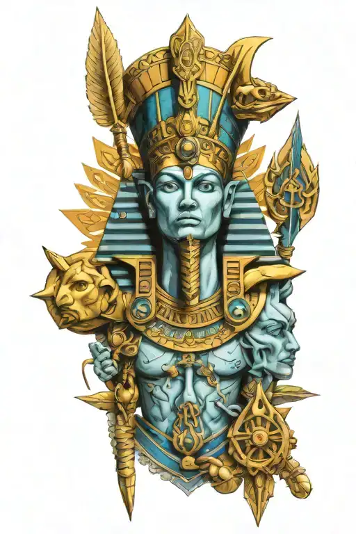 Amun Ra Horus Osiris Anubus Aquarius Picies Arrow Neptune