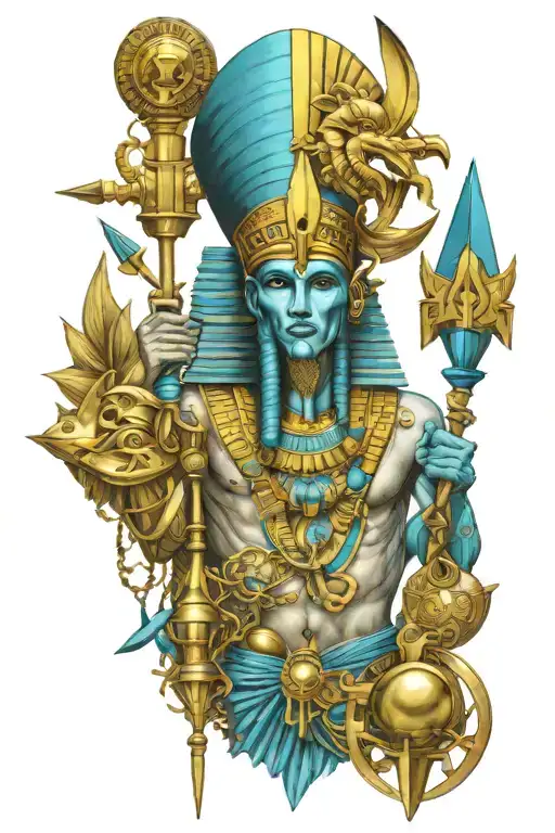 Amun Ra Horus Osiris Anubus Aquarius Picies Arrow Neptune