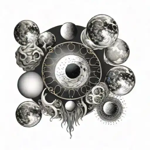 Moon Phases Vertically