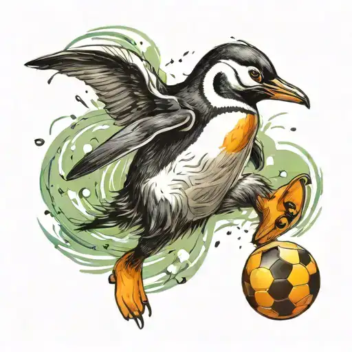 Pinguin Playing Soccer