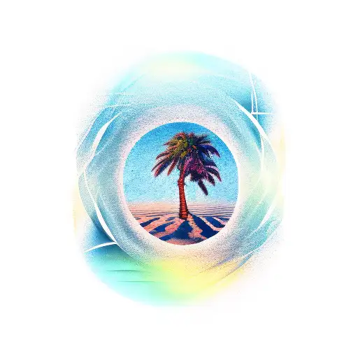 Palm Tree On Surboard