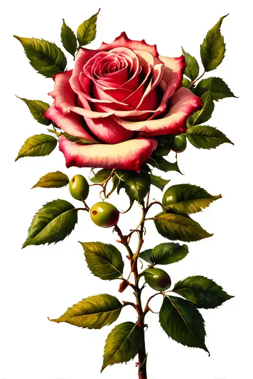 Olive Branch And Rose