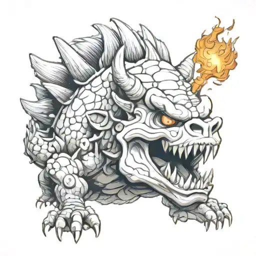 Dry Bones Bowser Breathing Fire Coming