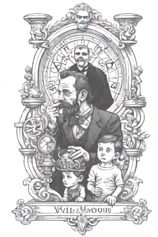 Father And Son And An Achor On The Bottom Part Hourglass Made