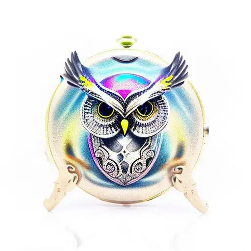 Owl Pocket Watch Skull