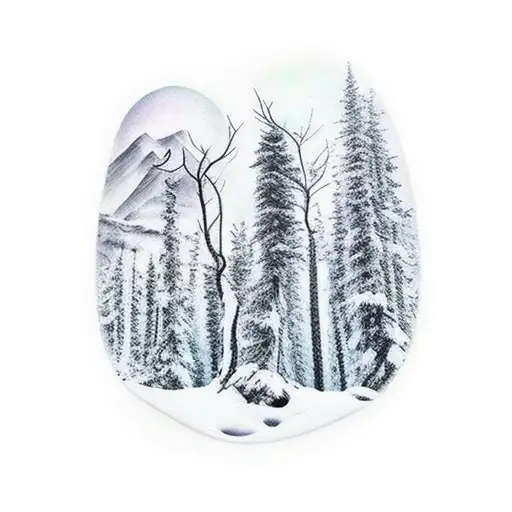 Mountain Trees Snow Trail Inner Bicep