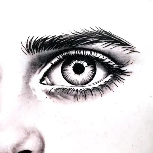 Black Gray Tattoo Detail Eye