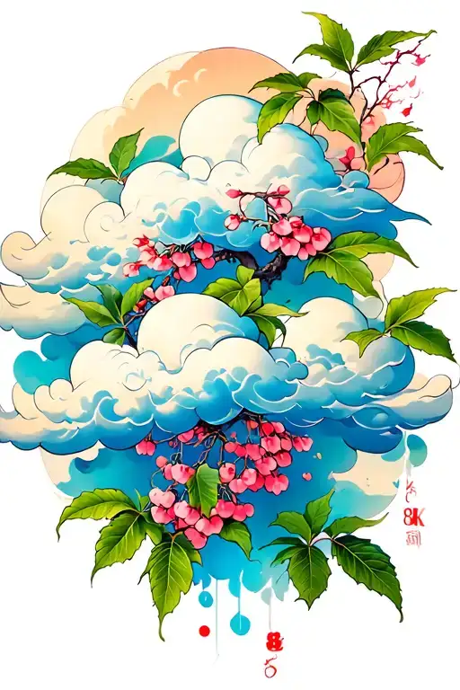 Cloud Japanese Leafs Cherry