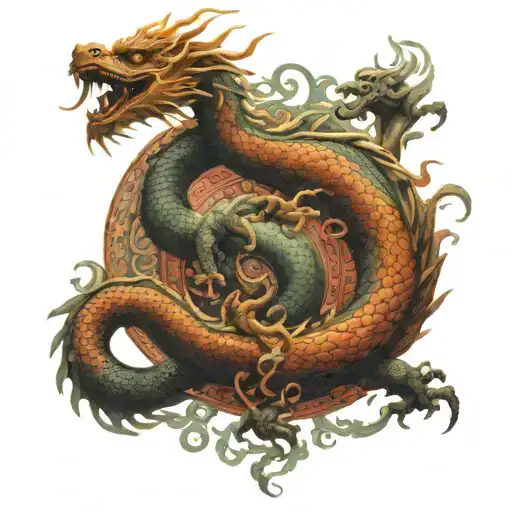 Chinese Dragon Intertwined With The Name Kali