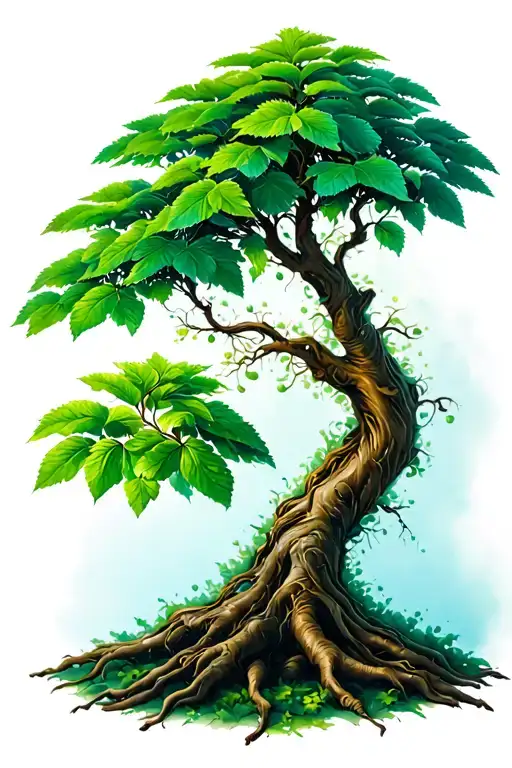 Tree With 3 Leaves Growing