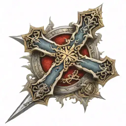 Syrian Orthodox Cross With A Sword On The Bottom Of It