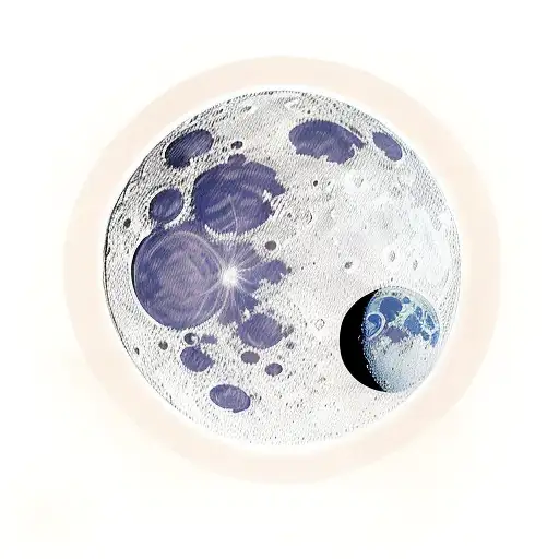 Moon And Its Gravity Lines