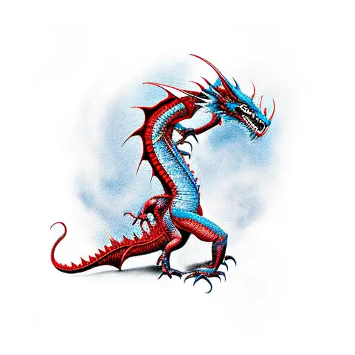 Red Dragon On Upper Hand