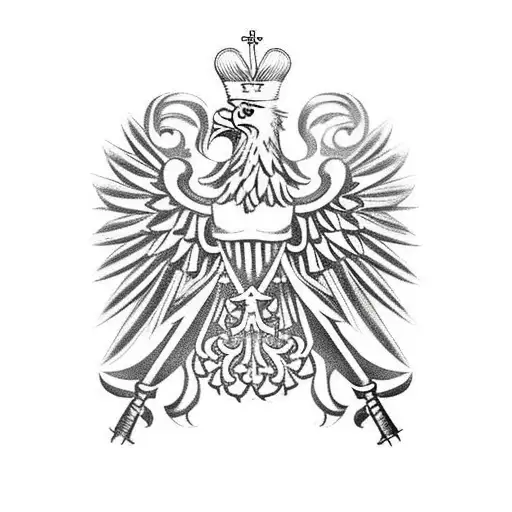 Polish Soldier From Ww2 Carry A Wounded Soldier And In The Background The Polish Eagle