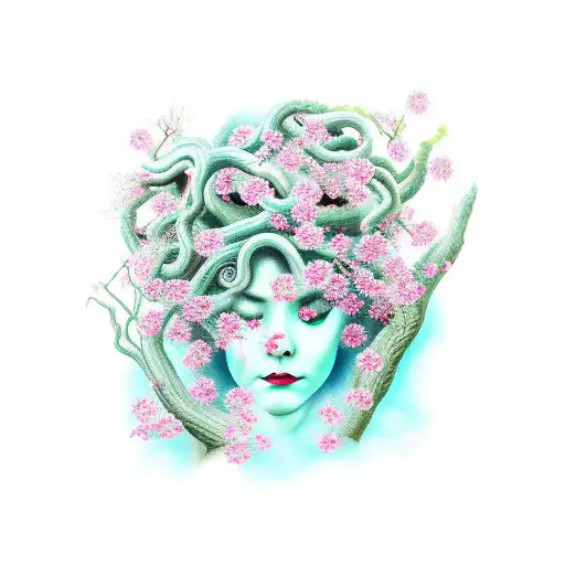 Cherry Blossoms With Medusa
