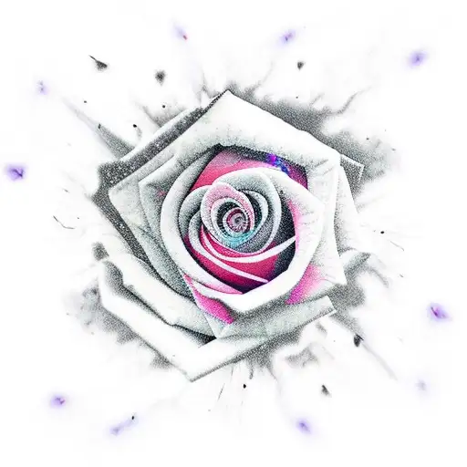 Burning Rose With Nightsky Embers