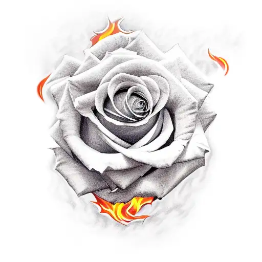 Rose With Flame