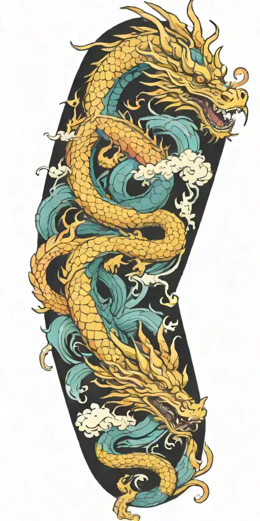 Create A Colorful Dragon Tattoo Inspired By Japanese Art With Subtle Freemasonry Elements