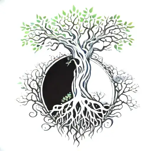 Kaballah Tree Of Life With Roots