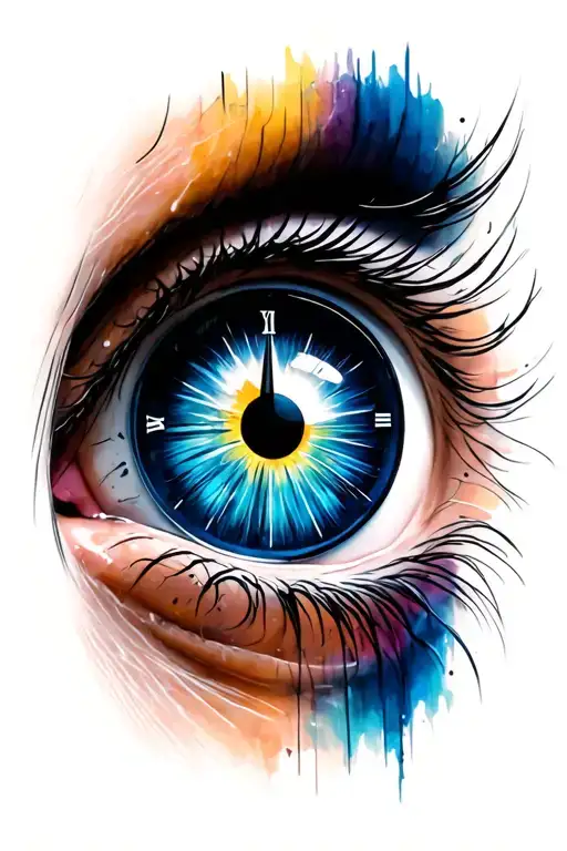 Eye With Clock As The Pupil And Iris