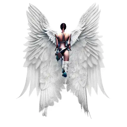 Assassin Or Angel Type Figure With Wings Below The Knee