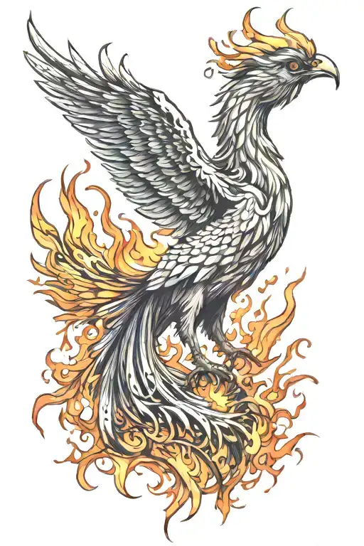 Phoenix Rising From Flames