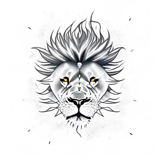 Angry Lion With Lightning And Scorpion Background