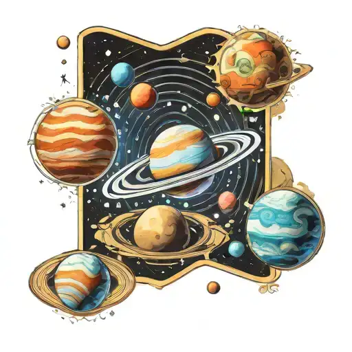 Space Solar System And Atoms