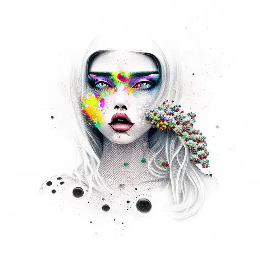 Hip Hop Girl With Black Flowers