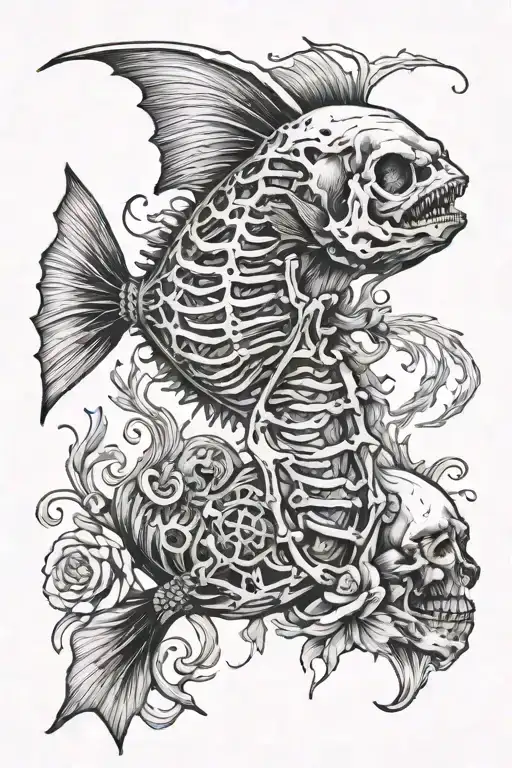 One Fish Skeleton