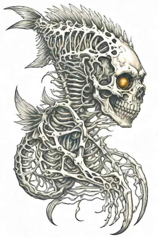 One Fish Skeleton Only