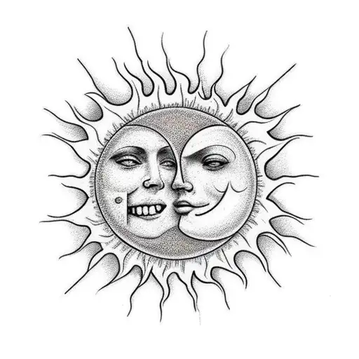 Happy Sun And Sad Moon Knee Cap