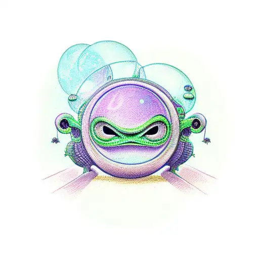 Small Cute Green Cartoon Alien