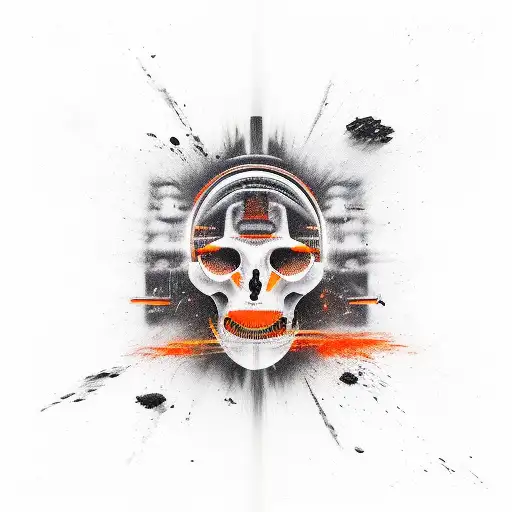 Criminal Face Abstract In Black And Orange