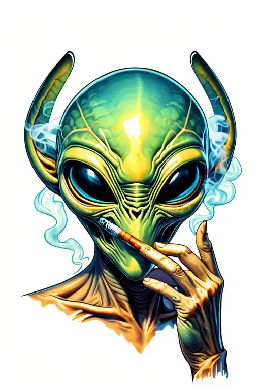Alien Smoking A Joint