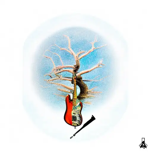 Dead Tree With A Bass Guitar In Space