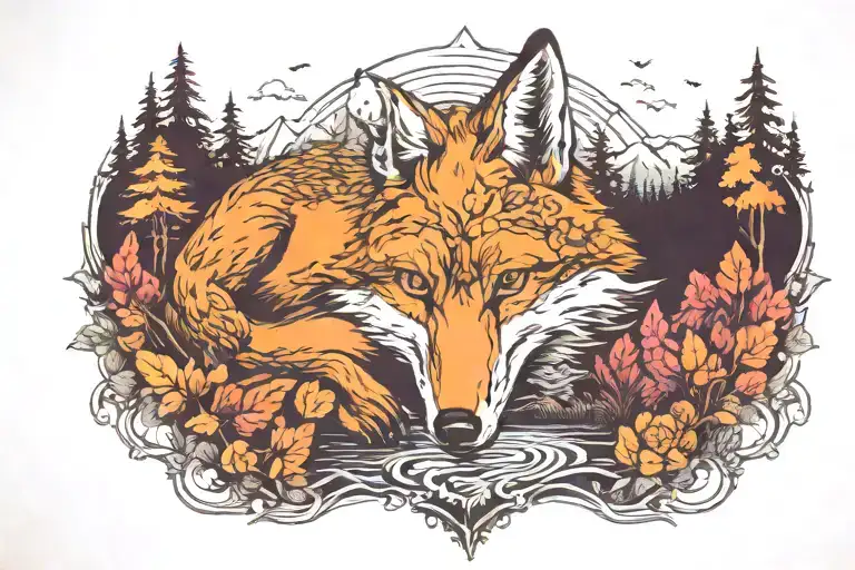Fox Wolf Forest River Mountain