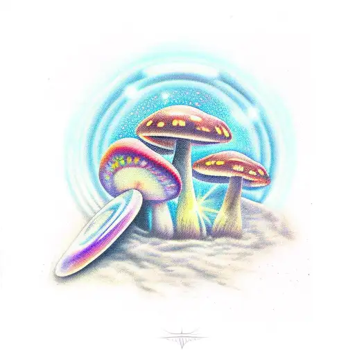 Spiritual With Mushrooms Alien And Universe
