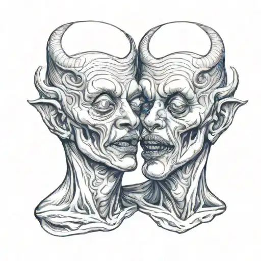 Siamese Twin Head Creepy Monster